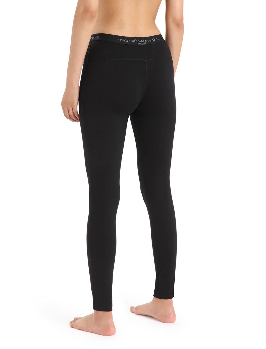 Leggings Icebreaker Merino 200 Oasis Thermal Femme Noir | FR 1551NWYB